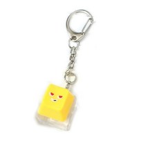 키보드 키체인 스트레스 해소 피젯 클릭 버튼 가방 장식 펜던트, Yellow