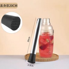 不銹鋼碎冰錘搗汁棒檸檬錘手打檸檬茶工具水果搗碎棒雪克杯攪拌棒, 1個, 20cm直腰棒
