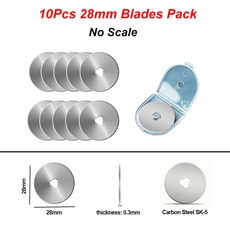 원형 가죽 커터 블레이드 교체 블레이드 패브릭 재봉 퀼팅 절단용 박스형 회전 28mm 45mm 10, 28mm No Scale, 1개