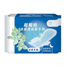宏瑋 超瞬吸透氣衛生棉 涼感衛生棉系列, 1個, 6片, 33.5cm