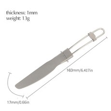 티타늄 접이식 커트레이 휴대용 야외 캠핑 식기 하이킹 포크 스푼 나이프, 1개, 2. Ta8005F