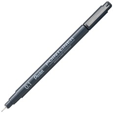 펜텔아츠 포인트 라이너 수성 밀리펜 0.1mm, 블랙, 1개