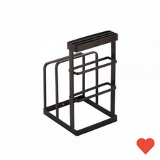 주방 수납 블랙 스틸 칼 조리 도구 정리 거치대