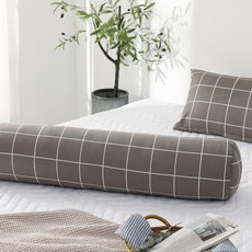 조은집 순면 일자형 롱쿠션 바디필로우 /정전기 없는 순면 안심필로우, (순면)그레이체크