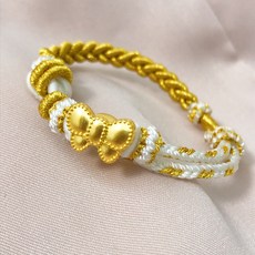 儒家寶寶 純金9999 蝴蝶結編織手繩/手鍊 日系白金配