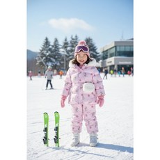 리틀밥독 키즈 여아 스키복 H254MJP07 PT06 토끼럽 웰론점퍼+패딩팬츠 유 아동 눈썰매 스키복세트