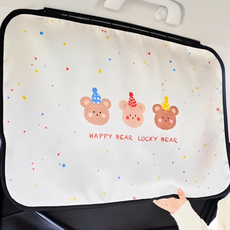 꾸마망 차량용커튼 암막 레일 차량햇빛가리개 3세대 고급형, 1개, 곰세마리