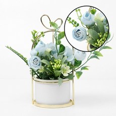 실비아몰 라넌큘러스 조화화분 블루 인조꽃, 1개
