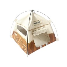 강아지 야외 캠핑 접이식 이동식 애견 사계절 텐트 방수, 브라운, 1개, 기본 색상