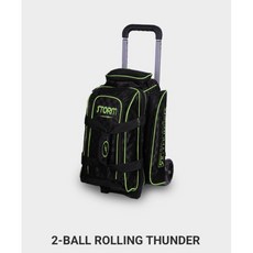 Storm豪華拉桿式雙球袋 美國進口保齡球雙球收納袋 耐磨材質 雙球置物空間, 黑/萊姆, 1個