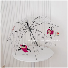 25년 짱구 캐릭터 투명 장우산 주니어 학생 성인 비닐 우산 55cm