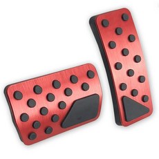 LEXLEY 미끄럼 방지 알루미늄 브레이크 가스 페달 패드 2개 닷지 2011-2022 듀랑고 2011-2020 저니 지프 2011-2022 그랜드 체로키용 자동 드릴 없, 레드