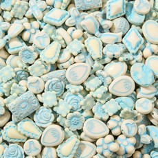 ECLATIS CY2E(넓음)NUT 디자인 팔찌 제작용 200g 다양한 아크릴 비즈 키체인 하이퀄리티 주얼리 빈티지 비즈 벌크 DIY 플라스틱 공예용 그레이 펄 303367, 라이트 블루