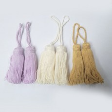 리빙데코 순면타슬 3종, 1개, 베이지