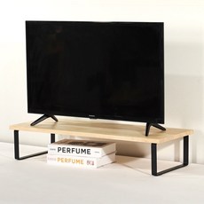 높이조절 티비 받침대 tv 다이 거실장 선반 다용도 보조 스탠드, 고무나무 블랙