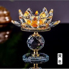 水晶蓮花燈燭臺 七彩, 黃色