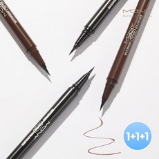 1+1+1 MQNY 워터프루프 타투 펜 아이라이너 0.5g 2종 리퀴드 라이너 눈화장 점막아이라이너 붓펜 190248, 딥블랙(타투)190248