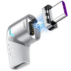 USB C 타입-C 마그네틱 어댑터 고속 충전 C 타입-USB OTG 변환기 직각 커넥터 삼성 화웨이 MAC용, white1, 1개