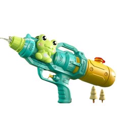 YZMY 卡通獨角獸按壓水槍, 30cm 單噴頭綠色青蛙按壓水槍, 1個
