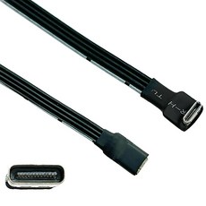 플랫 USB C 충전 케이블 유형 남성 여성 18W 연장 480mbps 고속 전송, 02 elbow, 06 0.8m