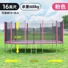 야외 대형 트렘폴린 점핑 사다리 펜션 안전망 가드레일 방방, 직경 4.88m 핑크 (안전망+사다리), 1개