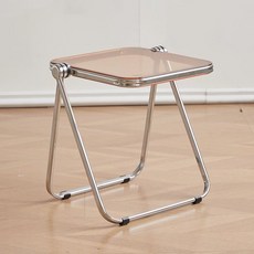 미드센추리모던 폴딩 체어 접이식 철제 아크릴 인테리어 카페 접이식의자 빈티지, 1인용, 연회색 B