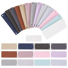 130개 DIY 청바지 가방 신발 모자 액세서리용 13가지 색상의 PU 가죽 라벨 태그/가죽 패치(직사각형 혼합 색상 50x20x1.6mm 구멍:2mm), 혼합색