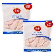 올품 IQF 닭가슴살 슬라이스 1kg x 2봉, 2개