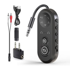 블루투스 5.4 송신기 수신기 에어팟 또는 헤드폰 2개 aptX 짧은 대기 시간의 비행기 어댑터 20시간 재생 비행 TV PC 체육관 태블릿 자동차 스테레오용 3, 블루투스 5.4 송신기 수신기, 에어팟 또는 헤드폰 2