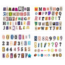 [ 940189 ] 스크랩북 용품 사진 앨범 물병 선물 상자 DIY 공예 정크 저널 문 교실 장식용 290피스 잡지 글자 스티커 알파벳 숫자 스티커(letter290, [ 940189 ] 스크랩북 용품, 사진 앨범, 물병,