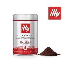 illy Classico 中度烘焙咖啡粉 100%阿拉比卡咖啡豆 250g, 1個, 正常品