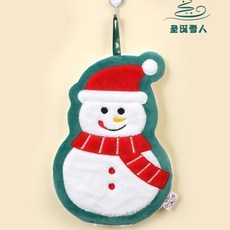 台灣發貨 聖誕節擦手吸水掛巾廚房衛生間室內幼兒園可愛速干加厚毛巾抹手帕, 1個, 聖誕雪人【1條裝】