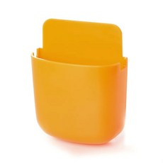 벽걸이 리모컨 수납함 휴대폰 거치 충전 정리함, 선셋 옐로우, 1개