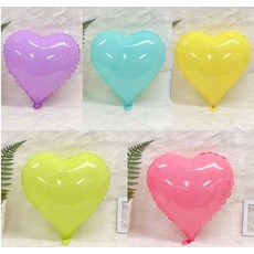 18인치 하트비닐풍선 마카롱 파티용품 이벤트 생일 돌잔치 인테리어 디자인 소품 촬영 홍보 장식 프사, 1개, 마카롱옐로우