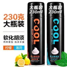 Cool 酷曼 男士剃鬚泡沫 230克大瓶裝 薄荷香型, 1個, 清新檸檬+激爽薄荷/230ml各一瓶