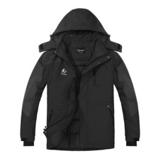 Spmor 여성용 방수 스키 재킷 후드 스노우보드 코트 따뜻한 겨울 스노우 재킷 블랙. 312660