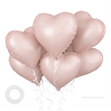 파파 파티 하트풍선 풍선끈 세트, 1세트, 핑크 6p