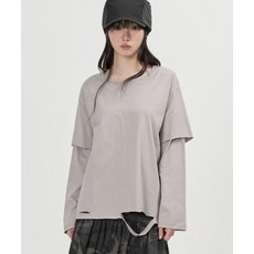 TOFFEE WOMEN 토피 우먼 W 대미지 레이어드 롱슬리브 GREY 741756