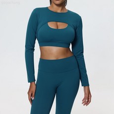 運動坎肩長袖瑜伽服三件套女聚攏美背跑步文胸速乾長褲健身服套裝
