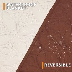 寵物防水尿墊，加大雙人床尺寸，四層結構雙面兩用，可機洗烘乾，超輕量方便攜帶，超細纖維透氣鋪棉，柔軟防滲立體織紋隔尿墊, 1個, 雙面用兩色咖啡＋米137*208公分