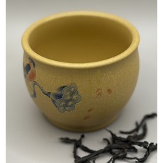 手工紫砂杯/主人杯/8.0口/黃金段蓬蓽生輝圖, 1個