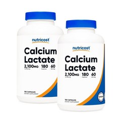 뉴트리코스트 칼슘 락테이트 2100mg 캡슐 Nutricost Calcium Lactate, 2개