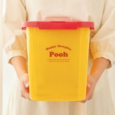 [텐바이텐X락앤락] 디즈니 위니 더 푸 다용도 보관함 10kg(쌀통 장난감 사료), 1개, 옐로우