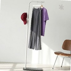 침실 드레스룸 슬림형 스탠드 옷걸이 행거 의류 보관 정리 수납 철제 프레임 바닥, 블랙