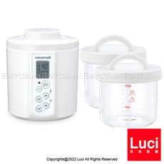 日本製 優格機 YS-02 TANICA x HARIO 聯名款 玻璃製 溫度調節 酸奶機 納豆 發酵食品, 1個, 白/玻璃製, 白/玻璃款