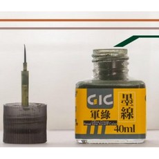 GIC 水性墨線液 鋼彈模型滲線液 40ML - 舊化液, 1個, 軍綠色