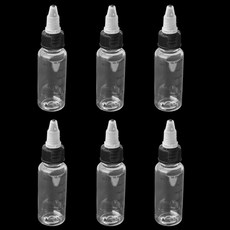 pson 6Pcs 3.4온스100ml 플라스틱 디스펜싱 병 액체 오일 잉크 소스 예술품 공예품 및 여행용 누수 방지 트위스트 탑 캡이 있는 투명 병, 1oz(30ml)
