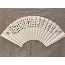 書法摺扇 沁園春雪 純手寫 95寸 宣紙灑金扇面, 參考詳情頁