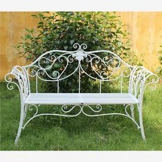 야외용 벤치 의자 공원 테라스 유럽식 정류장 1개, 눈송이 화이트