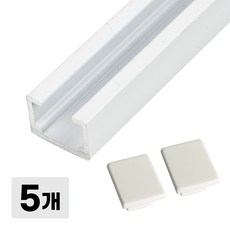 [철물인] 액자 간편레일 0.5미터+마감캡+설치피스 벽천장 겸용, 5개, 화이트0.5미터